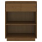 vidaXL Mesa consola de madera maciza de pino marrón miel 60x34x75 cm