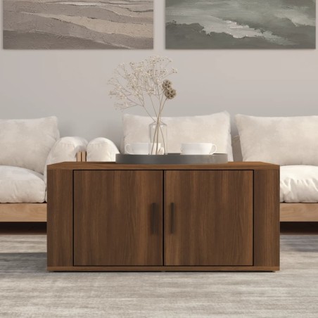 vidaXL Mesa de centro madera contrachapada roble marrón 80x50x36 cm