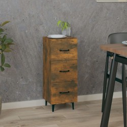 vidaXL Aparador madera de ingeniería roble ahumado 34,5x34x90 cm