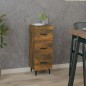 vidaXL Aparador madera de ingeniería roble ahumado 34,5x34x90 cm vidaXL Aparador madera de ingeniería roble ahumado 34,5x34x90 cm