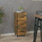 vidaXL Aparador madera de ingeniería roble ahumado 34,5x34x90 cm vidaXL Aparador madera de ingeniería roble ahumado 34,5x34x90 cm
