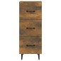 vidaXL Aparador madera de ingeniería roble ahumado 34,5x34x90 cm vidaXL Aparador madera de ingeniería roble ahumado 34,5x34x90 cm