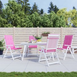 vidaXL Cojines para sillas con respaldo alto 4 uds tela rosa