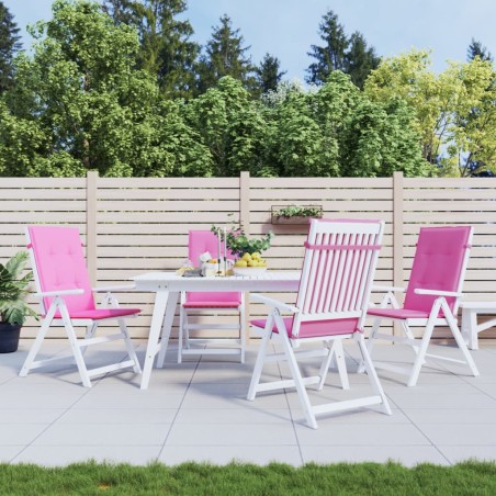 vidaXL Cojines para sillas con respaldo alto 4 uds tela rosa
