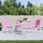 vidaXL Cojines para sillas con respaldo alto 4 uds tela rosa