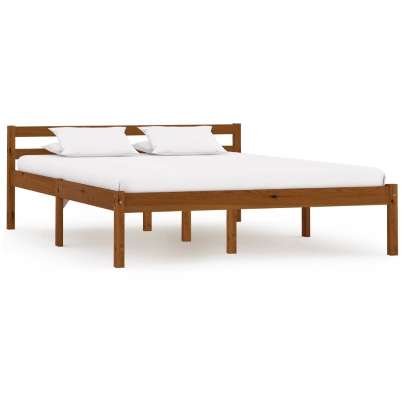 vidaXL Estructura de cama madera maciza pino marrón miel 120x200 cm vidaXL Estructura de cama madera maciza pino marrón miel 120x200 cm