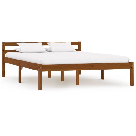 vidaXL Estructura de cama madera maciza pino marrón miel 120x200 cm