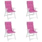 vidaXL Cojines para sillas con respaldo alto 4 uds tela rosa