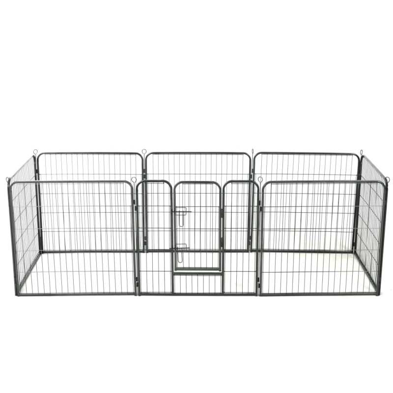 vidaXL Corral para perros 8 paneles de acero 80x80 cm negro vidaXL Corral para perros 8 paneles de acero 80x80 cm negro