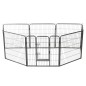 vidaXL Corral para perros 8 paneles de acero 80x80 cm negro vidaXL Corral para perros 8 paneles de acero 80x80 cm negro