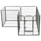 vidaXL Corral para perros 8 paneles de acero 80x80 cm negro vidaXL Corral para perros 8 paneles de acero 80x80 cm negro