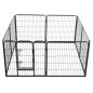 vidaXL Corral para perros 8 paneles de acero 80x80 cm negro vidaXL Corral para perros 8 paneles de acero 80x80 cm negro