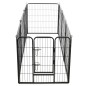 vidaXL Corral para perros 8 paneles de acero 80x80 cm negro vidaXL Corral para perros 8 paneles de acero 80x80 cm negro