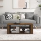 vidaXL Mesa de centro madera contrachapada roble marrón 100x50x36 cm vidaXL Mesa de centro madera contrachapada roble marrón 100x50x36 cm