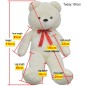 vidaXL Oso de peluche grande XXL blanco 135 cm vidaXL Oso de peluche grande XXL blanco 135 cm