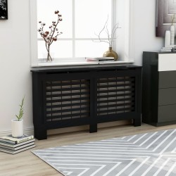 vidaXL Cubierta para radiador MDF negro 152x19x81,5 cm
