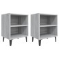 vidaXL Mesitas de noche 2 uds patas de metal gris Sonoma 40x30x50 cm vidaXL Mesitas de noche 2 uds patas de metal gris Sonoma 40x30x50 cm