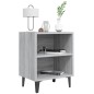 vidaXL Mesitas de noche 2 uds patas de metal gris Sonoma 40x30x50 cm vidaXL Mesitas de noche 2 uds patas de metal gris Sonoma 40x30x50 cm
