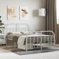 vidaXL Estructura cama metal con cabecero y estribo blanco 120x190 cm