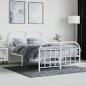 vidaXL Estructura cama metal con cabecero y estribo blanco 120x190 cm