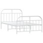 vidaXL Estructura cama metal con cabecero y estribo blanco 120x190 cm