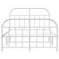vidaXL Estructura cama metal con cabecero y estribo blanco 120x190 cm