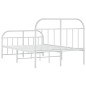 vidaXL Estructura cama metal con cabecero y estribo blanco 120x190 cm