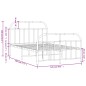 vidaXL Estructura cama metal con cabecero y estribo blanco 120x190 cm