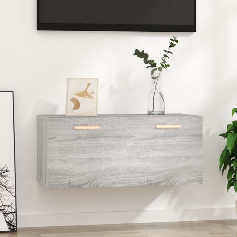 vidaXL Armario de pared madera contrachapada gris Sonoma 80x35x36,5 cm vidaXL Armario de pared madera contrachapada gris Sonoma 80x35x36,5 cm