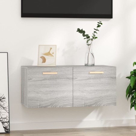 vidaXL Armario de pared madera contrachapada gris Sonoma 80x35x36,5 cm