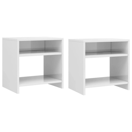 vidaXL Mesitas de noche 2 uds madera contrachapada blanco 40x30x40 cm
