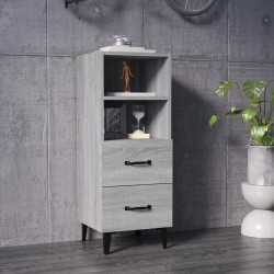vidaXL Aparador de madera contrachapada gris Sonoma 34,5x34x90 cm