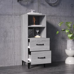 vidaXL Aparador de madera contrachapada gris Sonoma 34,5x34x90 cm