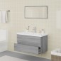 vidaXL Set de muebles de baño madera contrachapada gris Sonoma vidaXL Set de muebles de baño madera contrachapada gris Sonoma