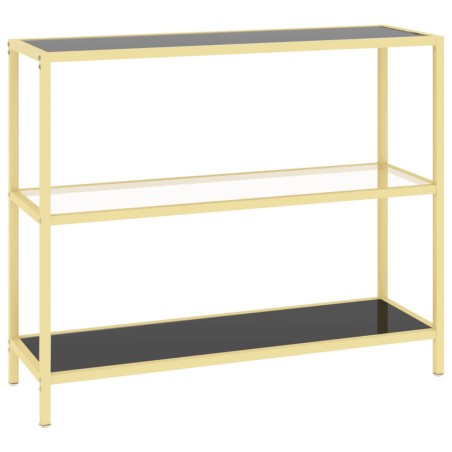 vidaXL Estantería transparente y negro vidrio templado 100x36x90 cm