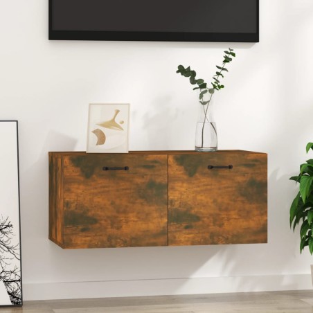 vidaXL Armario pared madera contrachapada roble ahumado 80x35x36,5 cm