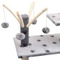 vidaXL Rascador para gatos poste rascador de sisal 125 cm huellas gris vidaXL Rascador para gatos poste rascador de sisal 125 cm huellas gris