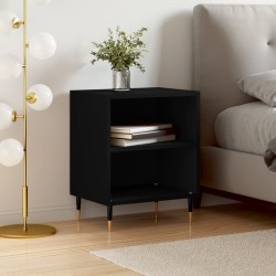 vidaXL Mesita de noche madera de ingeniería negro 40x30x50 cm