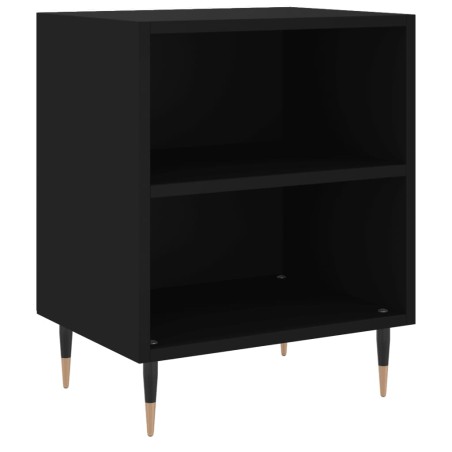 vidaXL Mesita de noche madera de ingeniería negro 40x30x50 cm