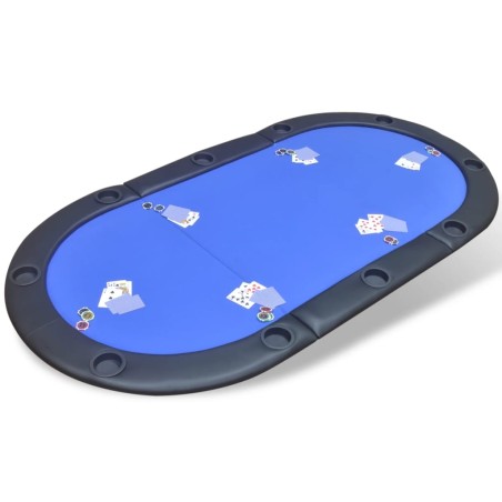 vidaXL Tablero de póker plegable para 10 jugadores azul 