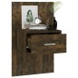 vidaXL Mesita de noche de pared roble ahumado vidaXL Mesita de noche de pared roble ahumado