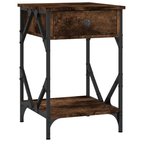 vidaXL Mesita de noche madera contrachapada roble ahumado 40x42x60 cm