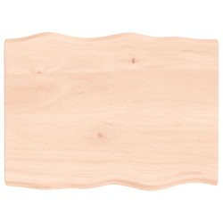 vidaXL Tablero de mesa madera maciza borde natural 80x60x(2-4) cm