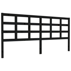 vidaXL Cabecero de cama madera maciza de pino negro 205,5x4x100 cm