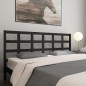 vidaXL Cabecero de cama madera maciza de pino negro 205,5x4x100 cm