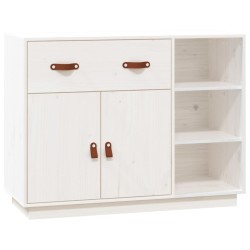 vidaXL Aparador de madera maciza de pino blanco 98,5x40x75 cm