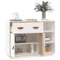vidaXL Aparador de madera maciza de pino blanco 98,5x40x75 cm vidaXL Aparador de madera maciza de pino blanco 98,5x40x75 cm