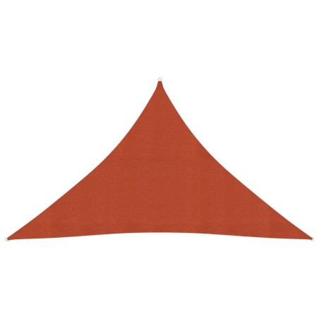 vidaXL Toldo de vela HDPE terracota 160 g/m² 3,5x3,5x4,9 m