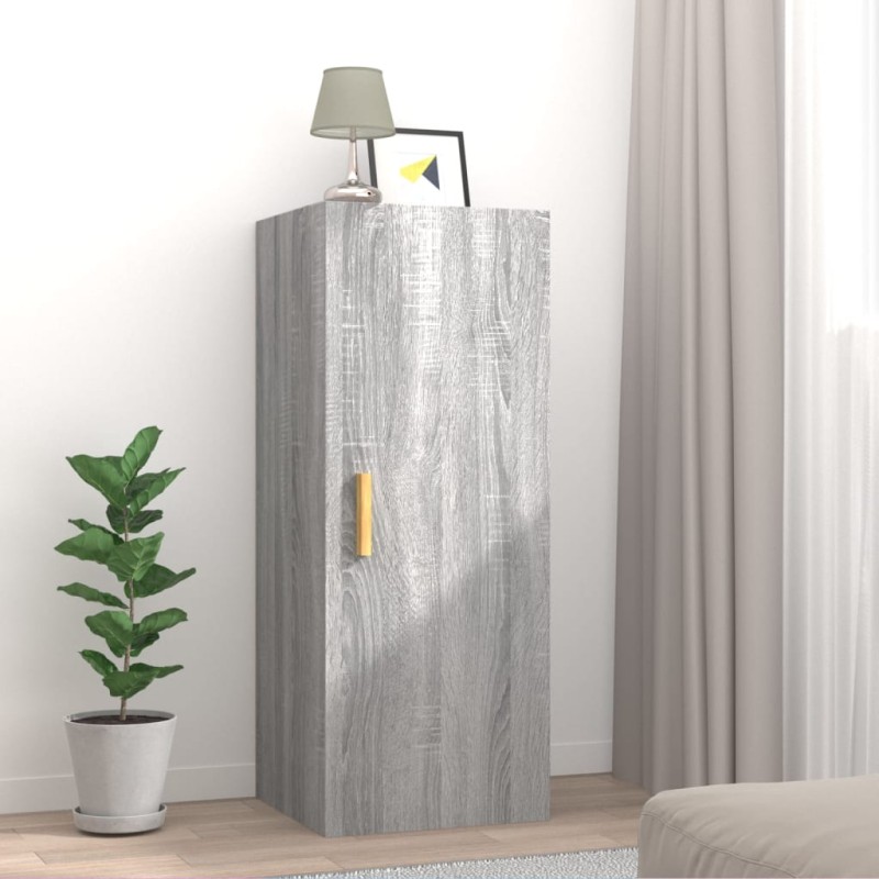 vidaXL Armario de pared madera contrachapada gris Sonoma 34,5x34x90 cm vidaXL Armario de pared madera contrachapada gris Sonoma 34,5x34x90 cm