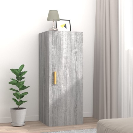 vidaXL Armario de pared madera contrachapada gris Sonoma 34,5x34x90 cm